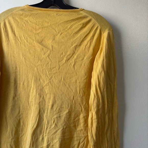 Malo 100% Cotton Yellow Button-Up Cardigan Sweater Sz M - Picture 10 of 14